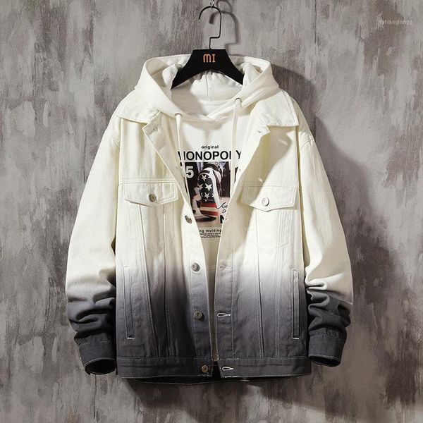 spring and autumn 2021 men's gradient denim jacket student trendy slim hong kong style gown teenagers youth, Black;brown
spring and autumn 2021 men's gradient denim jacket student trendy slim hong kong style gown teenagers youth, Black;brown