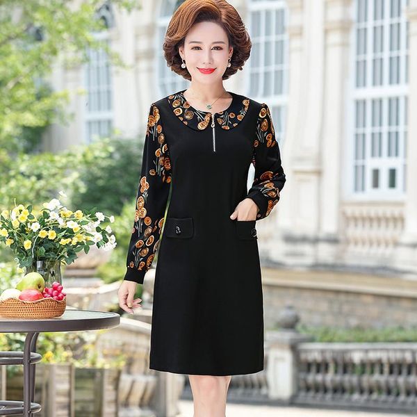 casual dresses women floral print mid-age slim spring long sleeve straight and knees dress female work plus size 5xl, Black;gray
casual dresses women floral print mid-age slim spring long sleeve straight and knees dress female work plus size 5xl, Black;gray