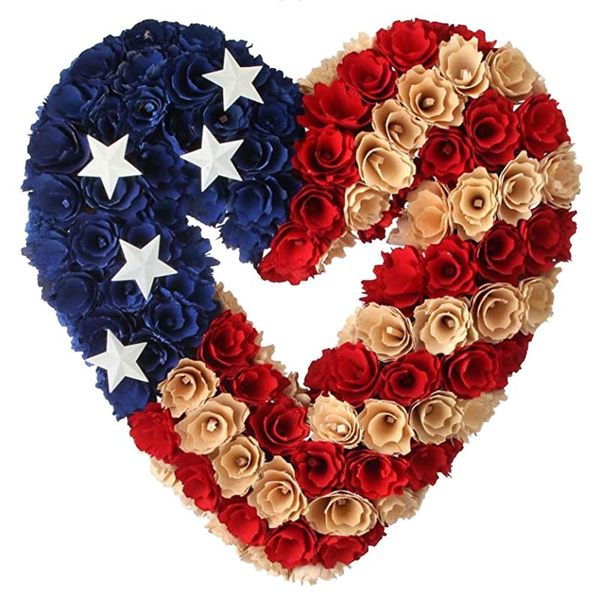 decorative flowers & wreaths american independence day heart wreath flag flower patriotic festive party supplies fourth of july front door d
decorative flowers & wreaths american independence day heart wreath flag flower patriotic festive party supplies fourth of july front door d