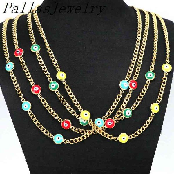 5pcs 2021 popular style gifts for lady lucky colorful multi eye shape golden gold chain necklace, Silver
5pcs 2021 popular style gifts for lady lucky colorful multi eye shape golden gold chain necklace, Silver