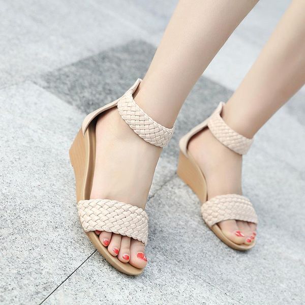 dress shoes summer women's sandals fashion female beach wedge peep ladies comfortable platform weaving, Black
dress shoes summer women's sandals fashion female beach wedge peep ladies comfortable platform weaving, Black