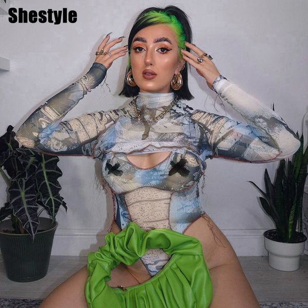 shestyle mesh see through two pieces set women painting long sleeve tank high waist mock neck bodysuits clubwear clothingby ai, Black;white
shestyle mesh see through two pieces set women painting long sleeve tank high waist mock neck bodysuits clubwear clothingby ai, Black;white
