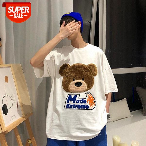 loose hong kong style embroidered short-sleeved couple bear print t-shirt for men and women #li7o, White;black
loose hong kong style embroidered short-sleeved couple bear print t-shirt for men and women #li7o, White;black