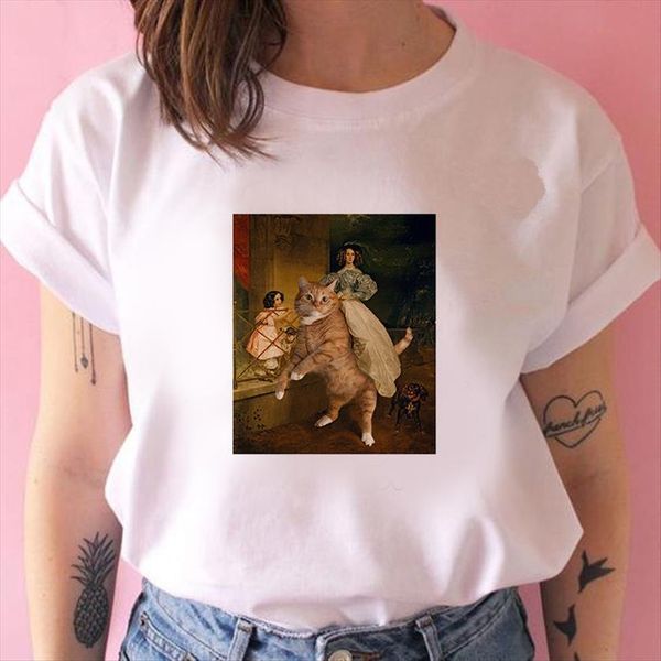 cute painting cat graphic ullzang womens aesthetic pink 90s funny cartoon cats meow tee female, White
cute painting cat graphic ullzang womens aesthetic pink 90s funny cartoon cats meow tee female, White