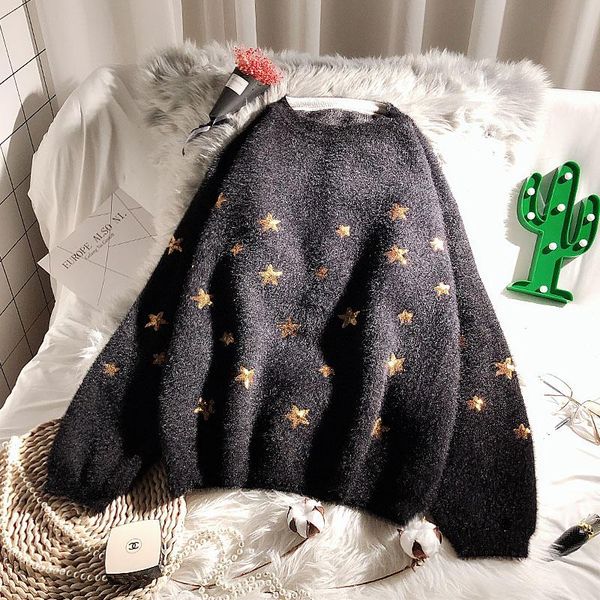 women's sweaters hippocampus white winter-2021 thickened mink-like plush sweater lady's short lazy wind knitted shirt jacket, White;black
women's sweaters hippocampus white winter-2021 thickened mink-like plush sweater lady's short lazy wind knitted shirt jacket, White;black