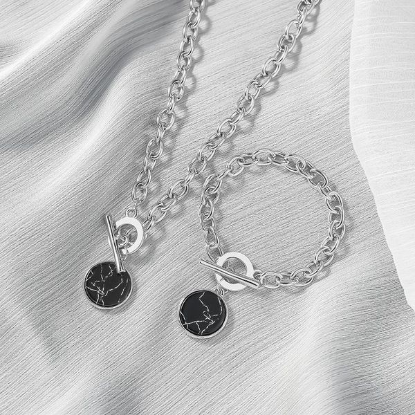 luokey women hiphop fashion necklace black round marble pendant minimalist neck chain jewelry collares de moda 2021 necklaces, Silver
luokey women hiphop fashion necklace black round marble pendant minimalist neck chain jewelry collares de moda 2021 necklaces, Silver