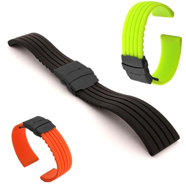 watch bands hq rubber band strap straight end bracelet silicone stainless steel double black folding clasp for any standard watches, Black;brown
watch bands hq rubber band strap straight end bracelet silicone stainless steel double black folding clasp for any standard watches, Black;brown