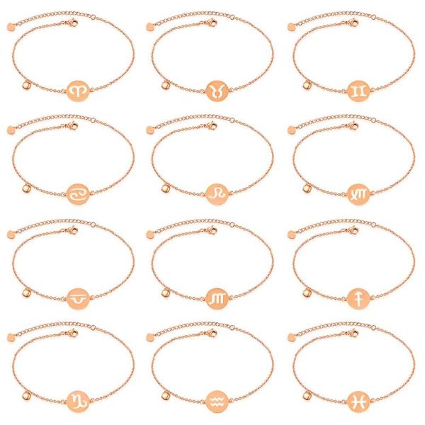 anklets twelve constellations lucky rose gold beach charm anklet foot jewelry stainless steel trendy chain & link for women, Red;blue
anklets twelve constellations lucky rose gold beach charm anklet foot jewelry stainless steel trendy chain & link for women, Red;blue