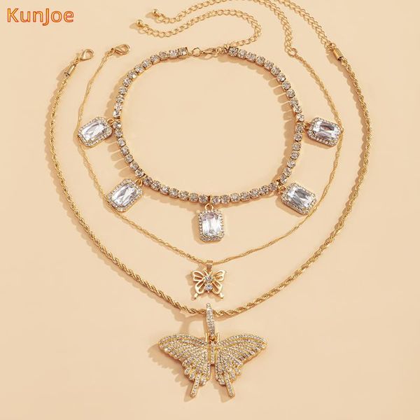 kunjoe 3pcs/set big butterfly pendant necklace for women gift wedding statement geometric chain crystal choker jewelry necklaces, Silver
kunjoe 3pcs/set big butterfly pendant necklace for women gift wedding statement geometric chain crystal choker jewelry necklaces, Silver