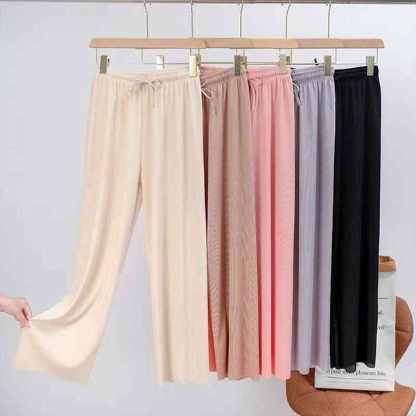 slacks womens loose summer pants soft ice silk ankle-length black wide leg pants grey khaki women high waisted trousers, Black;white
slacks womens loose summer pants soft ice silk ankle-length black wide leg pants grey khaki women high waisted trousers, Black;white