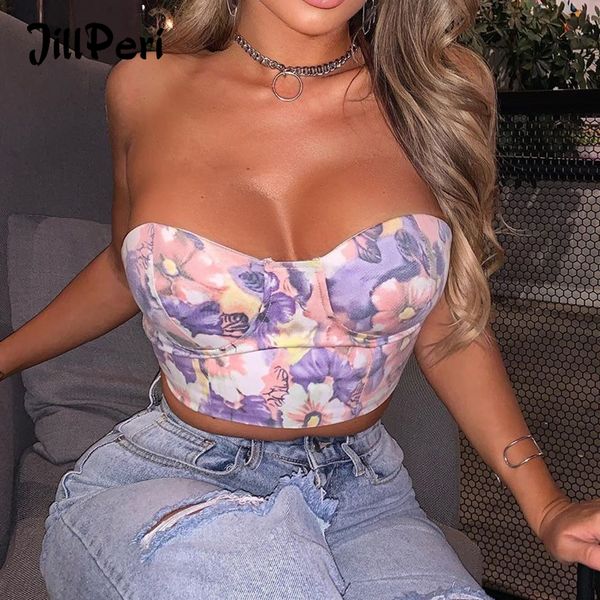 jillperi women strapless floral print crop pad cup summer outfit vacation holiday wear ultra short mini, Black;white
jillperi women strapless floral print crop pad cup summer outfit vacation holiday wear ultra short mini, Black;white