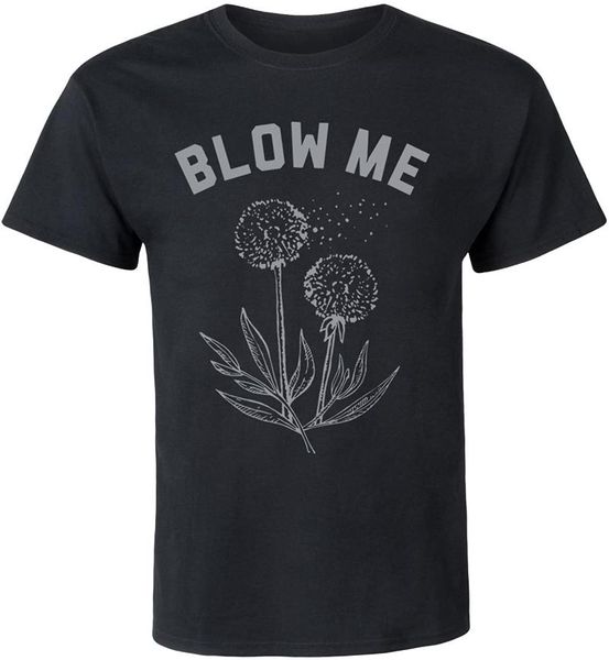 men's t-shirts blow me dandelion - short sleeve graphic t-shirt, White;black 
men's t-shirts blow me dandelion - short sleeve graphic t-shirt, White;black