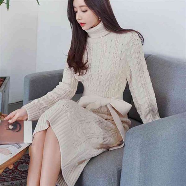 autumn winter korean casual warm sweater dress women long sleeve turtleneck twisted thick pullover knitted with belt 210514, Black;gray
autumn winter korean casual warm sweater dress women long sleeve turtleneck twisted thick pullover knitted with belt 210514, Black;gray