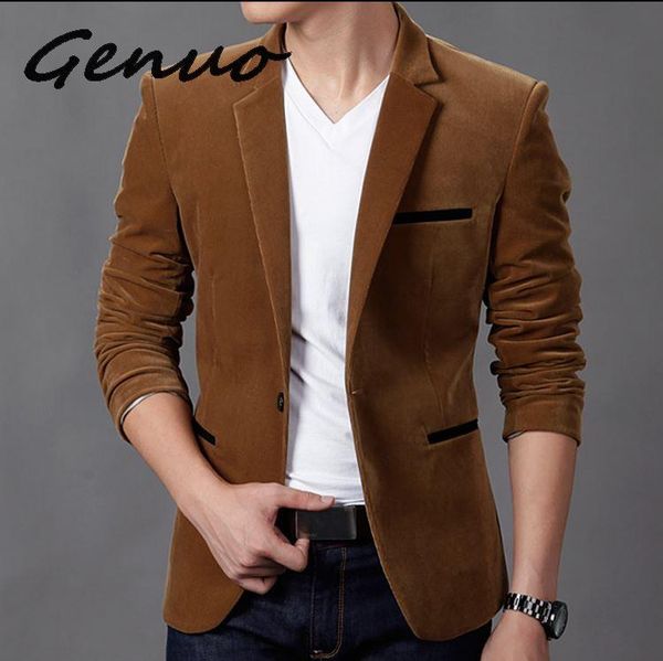 men's suits & blazers genuo 2021 mens fashion brand blazer british's style casual slim fit suit jacket male men coat for, White;black
men's suits & blazers genuo 2021 mens fashion brand blazer british's style casual slim fit suit jacket male men coat for, White;black
