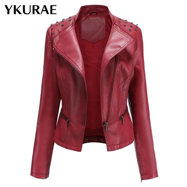 spring autumn women's coat pu leather jacket female slim punk outerwear fashion brand clothing motorcycle biker eu size fl030 & faux, Black
spring autumn women's coat pu leather jacket female slim punk outerwear fashion brand clothing motorcycle biker eu size fl030 & faux, Black
