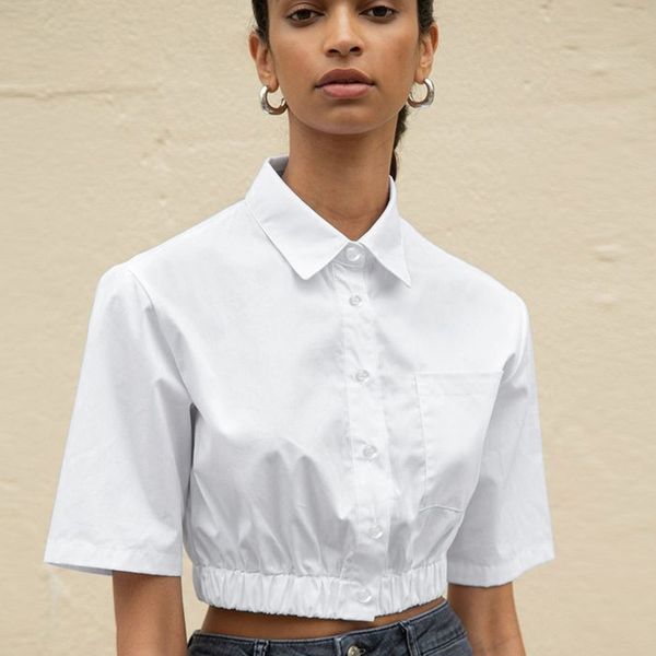 2021 summer womens shirt french lapel cardigan lady short tee sleeve elastic waist cotton t-shirt, White
2021 summer womens shirt french lapel cardigan lady short tee sleeve elastic waist cotton t-shirt, White