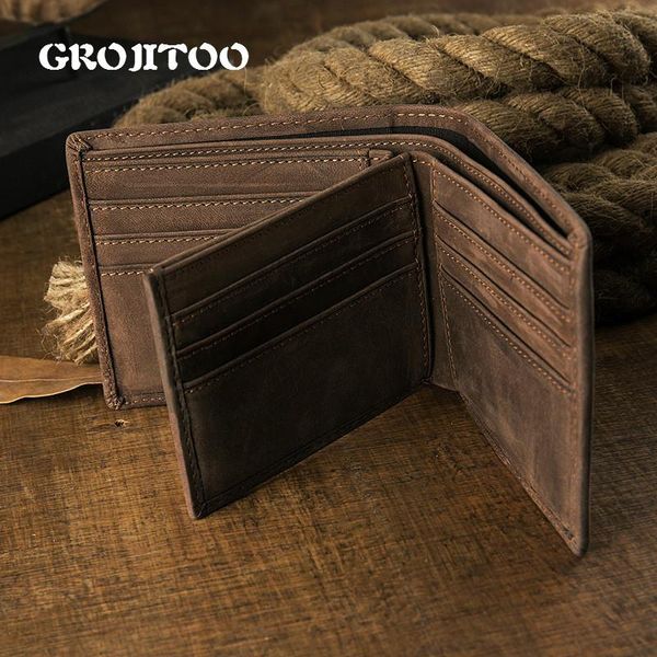 large capacity first layer cowhide men short wallet genuine leather purse crazy horse multi card wallets, Red;black
large capacity first layer cowhide men short wallet genuine leather purse crazy horse multi card wallets, Red;black