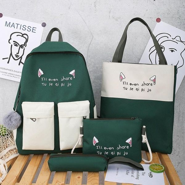 backpack female ins wind canvas four-piece travel campus student bag school bags
backpack female ins wind canvas four-piece travel campus student bag school bags
