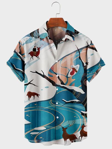 men's casual shirts 2021 christmas pattern digital printing loose large button short sleeve cardigan shirt, White;black
men's casual shirts 2021 christmas pattern digital printing loose large button short sleeve cardigan shirt, White;black