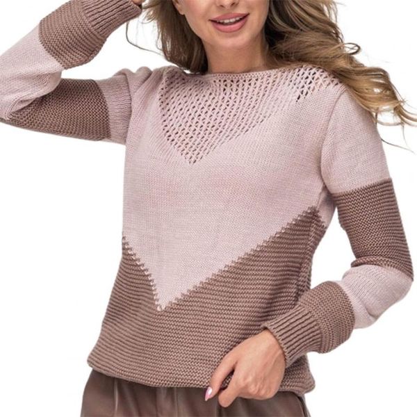women's sweaters casual women sweater contrast color patchwork autumn winter hollow out plain weave knitted pullover for daily wear, White;black
women's sweaters casual women sweater contrast color patchwork autumn winter hollow out plain weave knitted pullover for daily wear, White;black