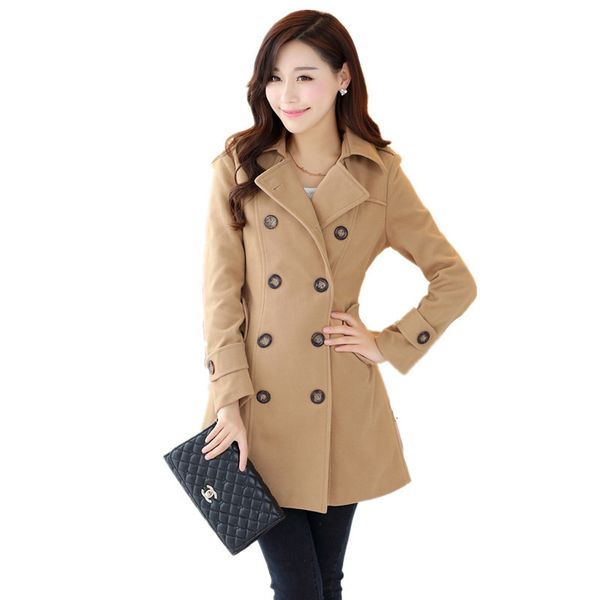 jacket spring and fall the lapel collar trespassado long coat thin female plus size trench of wool women outerwear 2cgt, Black;brown
jacket spring and fall the lapel collar trespassado long coat thin female plus size trench of wool women outerwear 2cgt, Black;brown