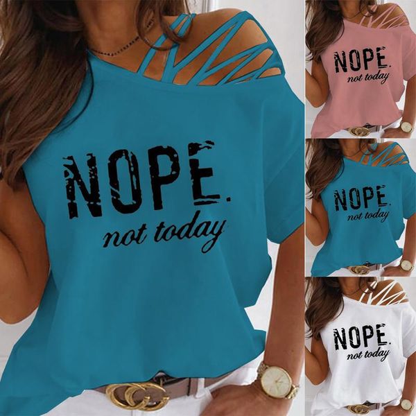 women's t-shirt casual text printing round neck short-sleeved summer off-shoulder pullover loose large size ladies, White
women's t-shirt casual text printing round neck short-sleeved summer off-shoulder pullover loose large size ladies, White
