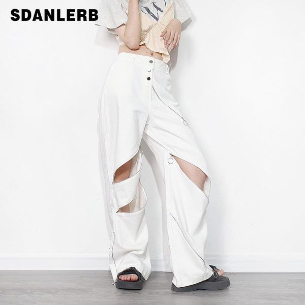 women's pants & capris street hipster white stitching zipper 2021 autumn high waist slimming loose trousers wide leg, Black;white
women's pants & capris street hipster white stitching zipper 2021 autumn high waist slimming loose trousers wide leg, Black;white