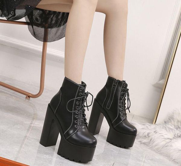 boots show shoes 15cm thick heel ultra high sole waterproof platform loose cake women's single, Black
boots show shoes 15cm thick heel ultra high sole waterproof platform loose cake women's single, Black