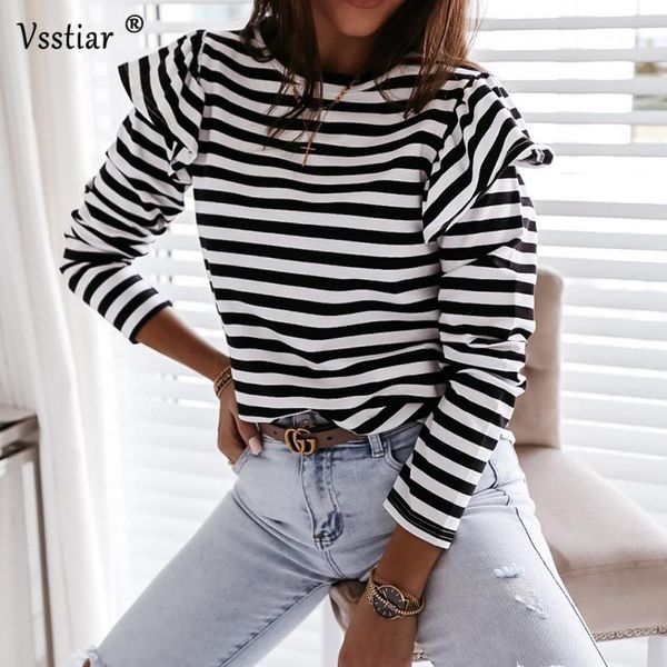 vsstiar long sleeve casual shirts women butterfly plus size o neck fashion striped ruffles ladies t-shirt women's, White
vsstiar long sleeve casual shirts women butterfly plus size o neck fashion striped ruffles ladies t-shirt women's, White