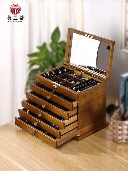 jewelry pouches, bags multifunctional large box storage solid wood necklace earrings hairpins packing household, Pink;blue
jewelry pouches, bags multifunctional large box storage solid wood necklace earrings hairpins packing household, Pink;blue