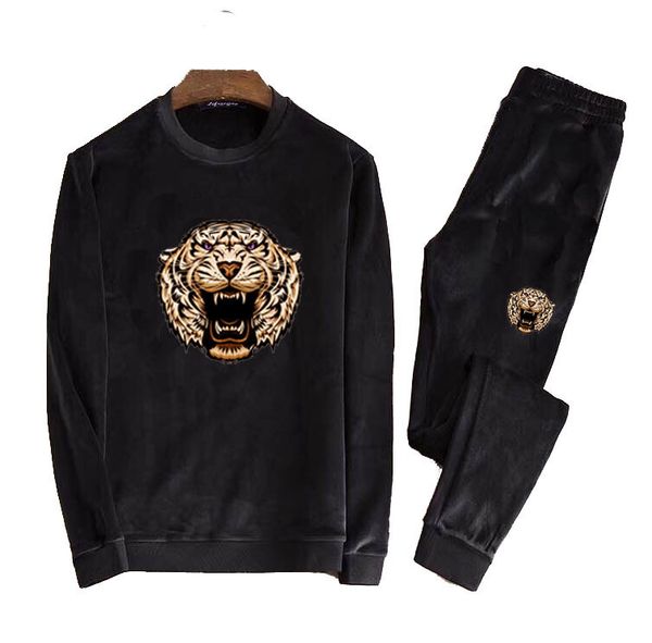 men's tracksuits casual velvet hoodie, gym jacket and training, sport with pants, tiger e26 21zg, Gray
men's tracksuits casual velvet hoodie, gym jacket and training, sport with pants, tiger e26 21zg, Gray