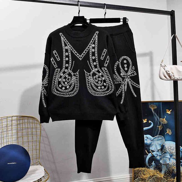 women's tracksuits set of two female mesh pieces autumn fashion loose sweater beads+ elastic waistline waistband suit women's clot, Gray
women's tracksuits set of two female mesh pieces autumn fashion loose sweater beads+ elastic waistline waistband suit women's clot, Gray