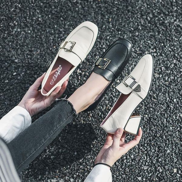 dress shoes buckle band soft leather brogue women two ways office loafers chick high heel woman square toe slip on british pumps, Black
dress shoes buckle band soft leather brogue women two ways office loafers chick high heel woman square toe slip on british pumps, Black
