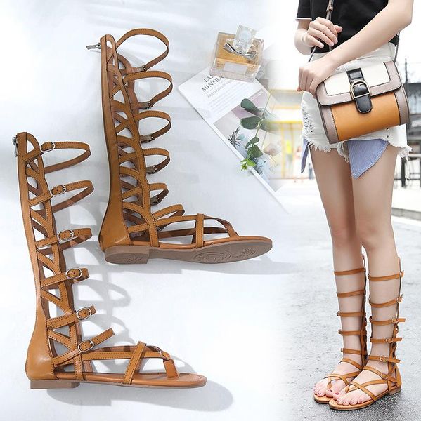 summer roman sandals feminine flip-flop flat heel hollow high-tube zipper women thigh high boots, Black
summer roman sandals feminine flip-flop flat heel hollow high-tube zipper women thigh high boots, Black