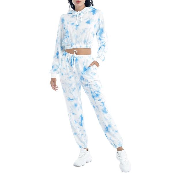 running sets women casual sportswear fashion tie dye print hooded hoodie sweatshirt and high waist drawstring pants set for gym fitness spor, Black;blue
running sets women casual sportswear fashion tie dye print hooded hoodie sweatshirt and high waist drawstring pants set for gym fitness spor, Black;blue