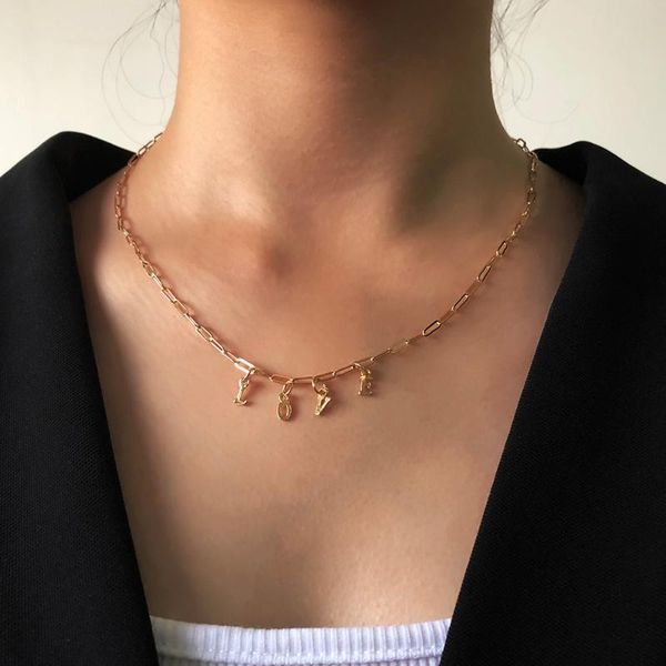 lalynnly charm love letter pendant gold color necklace neckless jewelry clavicle chain choker for women girlfriend gift necklaces, Silver
lalynnly charm love letter pendant gold color necklace neckless jewelry clavicle chain choker for women girlfriend gift necklaces, Silver