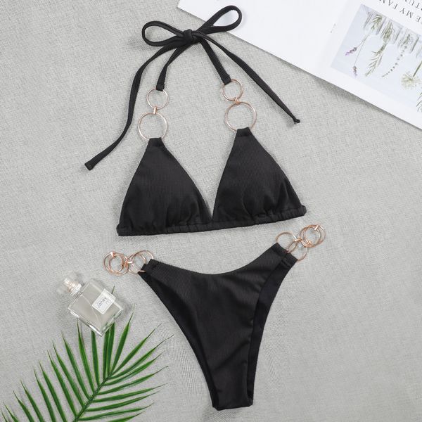 plain bla bikini womens two pieces swimwear bandage hoop swimsuit metal chain accessories swimsuit ribbed fabricby air
plain bla bikini womens two pieces swimwear bandage hoop swimsuit metal chain accessories swimsuit ribbed fabricby air