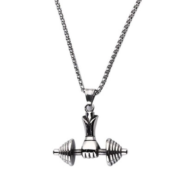personalized titanium steel pendant necklace fashion trend one-handed dumbbell jewelry men's accessories couple gifts chains, Silver
personalized titanium steel pendant necklace fashion trend one-handed dumbbell jewelry men's accessories couple gifts chains, Silver