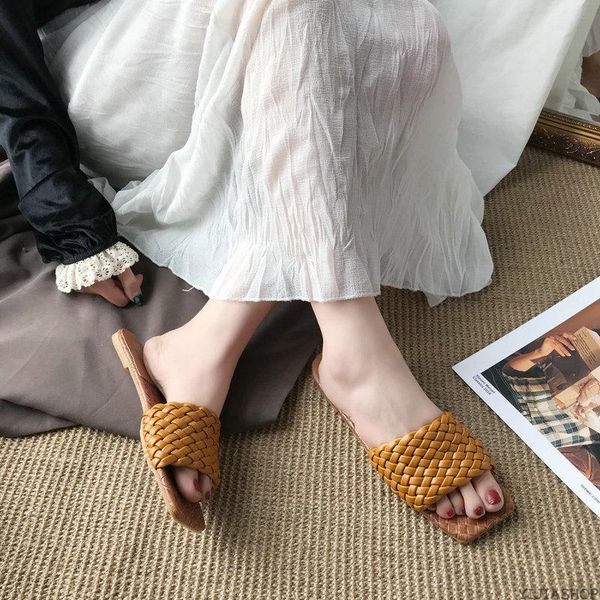 shoes lady slippers woven leather flat sandals summer open toe outdoor beach design, Black
shoes lady slippers woven leather flat sandals summer open toe outdoor beach design, Black