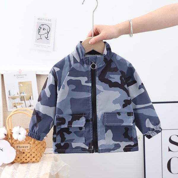 boys' spring and autumn camouflage coat 2021 baby korean stand collar jacket children's jackets, Blue;gray
boys' spring and autumn camouflage coat 2021 baby korean stand collar jacket children's jackets, Blue;gray