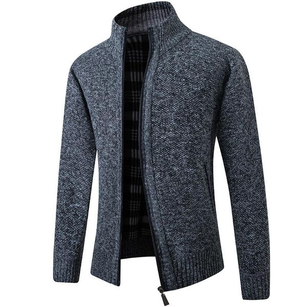 men's sweaters cardigan sweater 2021 fall winter thicken warm zip pullover stand collar jacket slim casual men, White;black
men's sweaters cardigan sweater 2021 fall winter thicken warm zip pullover stand collar jacket slim casual men, White;black