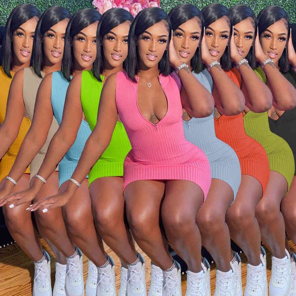 women dress designer slim casual zipper solid color skirt summer mini skirt sleeveless party nightclub plus size dresses, Black;gray
women dress designer slim casual zipper solid color skirt summer mini skirt sleeveless party nightclub plus size dresses, Black;gray