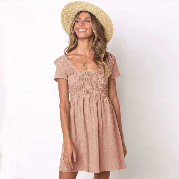 women's cotton dresses casual medium skirt solid color short sleeve drs, Black;gray
women's cotton dresses casual medium skirt solid color short sleeve drs, Black;gray