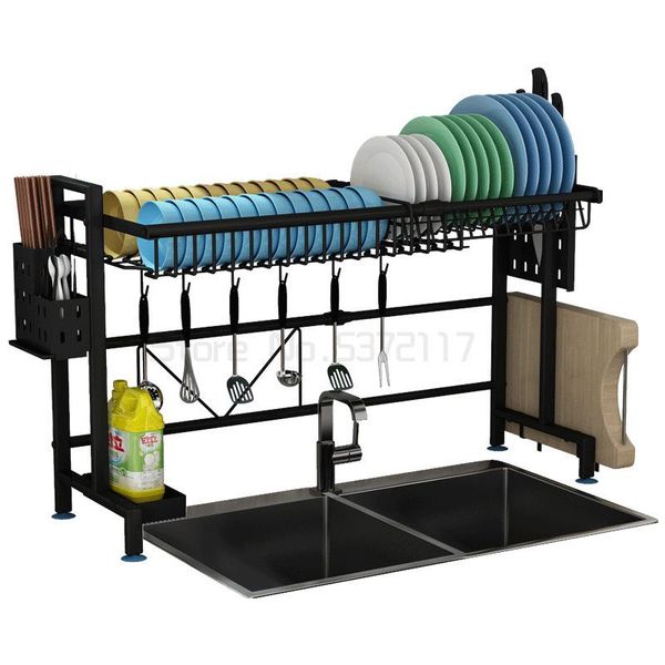 hooks & rails stainless steel dishes rack dual sink drain adjustable kitchen oragnizer dish shelf drying
hooks & rails stainless steel dishes rack dual sink drain adjustable kitchen oragnizer dish shelf drying