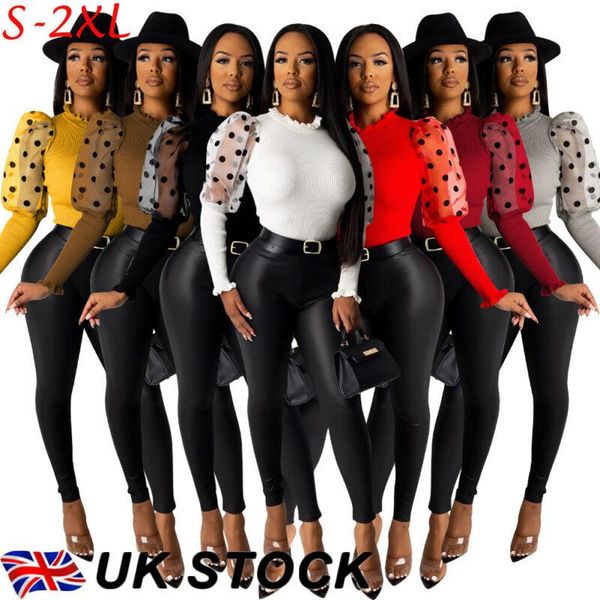 women's t-shirt spring women turtleneck knitted sheer mesh long puff sleeve polka dots, White
women's t-shirt spring women turtleneck knitted sheer mesh long puff sleeve polka dots, White