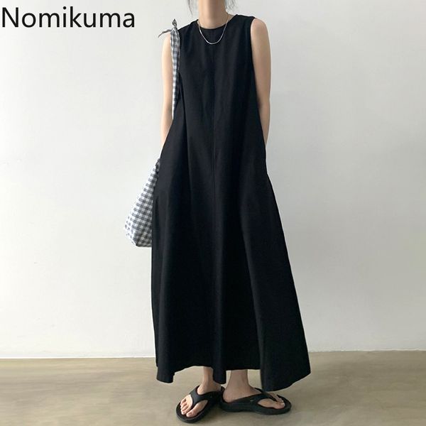 nomikuma korean style o neck sleeveless maxi dress women solid color casual loose black dresses summer vestidos mujer 3c163 210514, Black;gray
nomikuma korean style o neck sleeveless maxi dress women solid color casual loose black dresses summer vestidos mujer 3c163 210514, Black;gray