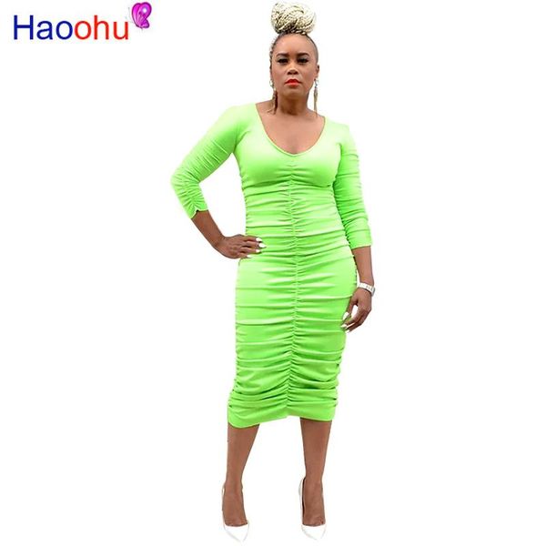 casual dresses 3/4 sleeve autumn ruched dress women v neck party winter female midi bodycon, Black;gray
casual dresses 3/4 sleeve autumn ruched dress women v neck party winter female midi bodycon, Black;gray