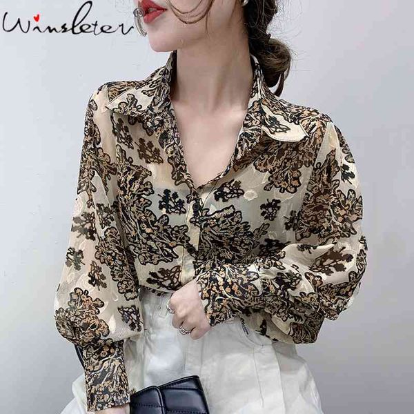 women's blouses & shirts spring fall european style chiffon thin bright blouse chic down collar women vintage print button long sl, White
women's blouses & shirts spring fall european style chiffon thin bright blouse chic down collar women vintage print button long sl, White
