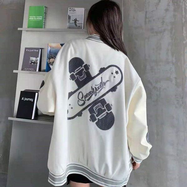 women's jackets fall/winter flocking jacket pu leather stitching embroidery skateboard baseball uniform male female student couple loos, Black;brown
women's jackets fall/winter flocking jacket pu leather stitching embroidery skateboard baseball uniform male female student couple loos, Black;brown