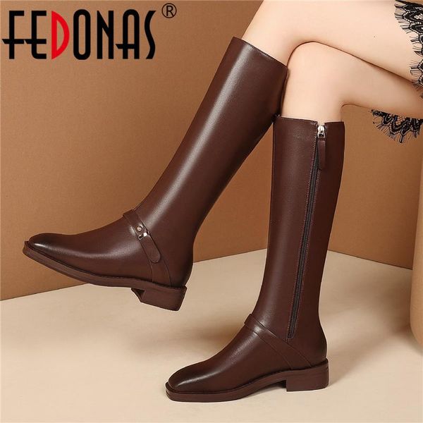 boots fedonas elegant fashion winter est knee high genuine leather square toe thick heels pumps 2021 party shoes woman, Black
boots fedonas elegant fashion winter est knee high genuine leather square toe thick heels pumps 2021 party shoes woman, Black